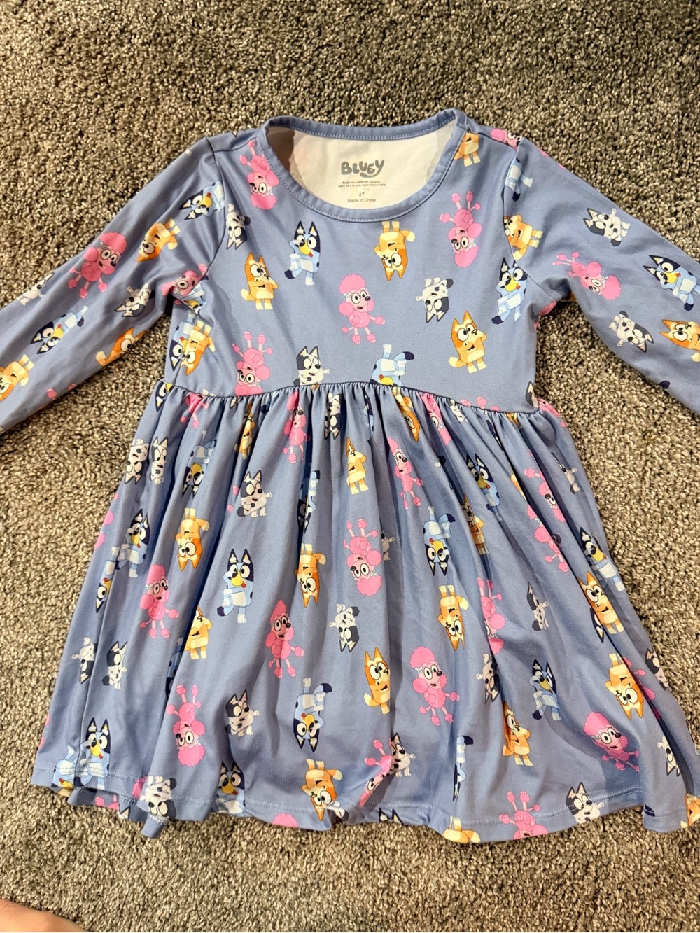 Girls long sleeve Bluey dress